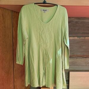 Flax Women's Lt Green Linen Tunic Top
